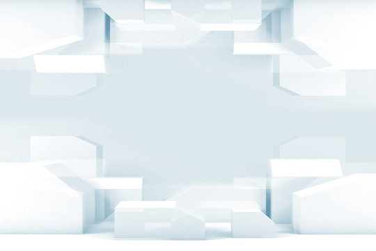 Abstract blue and white digital graphic background 3d