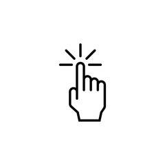 Poster - Click icon. Cursor and press, tap symbol. logo. Outline design editable stroke. For yuor design. Stock - Vector illustration.