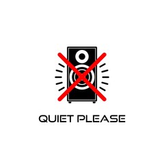 Poster - Quiet please sign. Keep silence icon isolated on white background