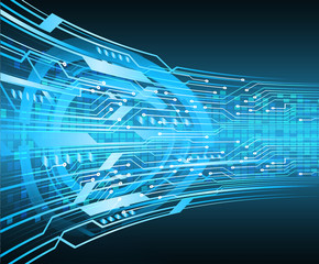 blue eye cyber circuit future technology concept background