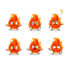 Sticker - Cartoon character of fire with what expression