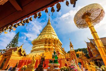 Wat Phra That Doi Suthep is a Buddhist temple is a major tourist attraction Is an ancient Thai art and Public places in Chiang Mai,Thailand.