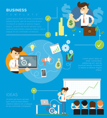 Poster - Flat design illustration concepts elements for business, team work, strategy and startup. Concepts can be used for web banner and printed materials.