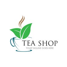 Tea Shop Logo Symbol Vector Illustration Design Template