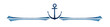 The blue text divider with an anchor clipart hand drawn in watercolor isolated on a white background.