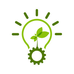 Poster - Light bulb green Ecology icon design templat Vector Illustration