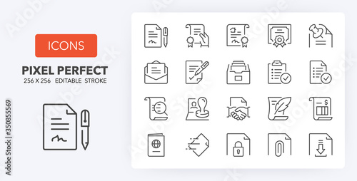 Cuadros en Lienzo documents line icons 256 x 256