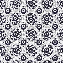 Wall Mural - Seamless pattern with magical geometric ornament. Background for fabric. Eastern pattern in decorative style with circles ornaments. Textile design for clothes and linen