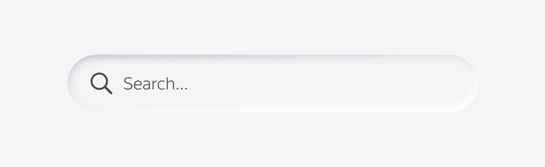 Leinwandbilder - Search bar. Search window with shadow on light background, Neumorphism design. Vector illustration EPS10