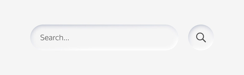 Leinwandbilder - Search bar. Search window with shadow on light background, Neumorphism design. Vector illustration EPS10