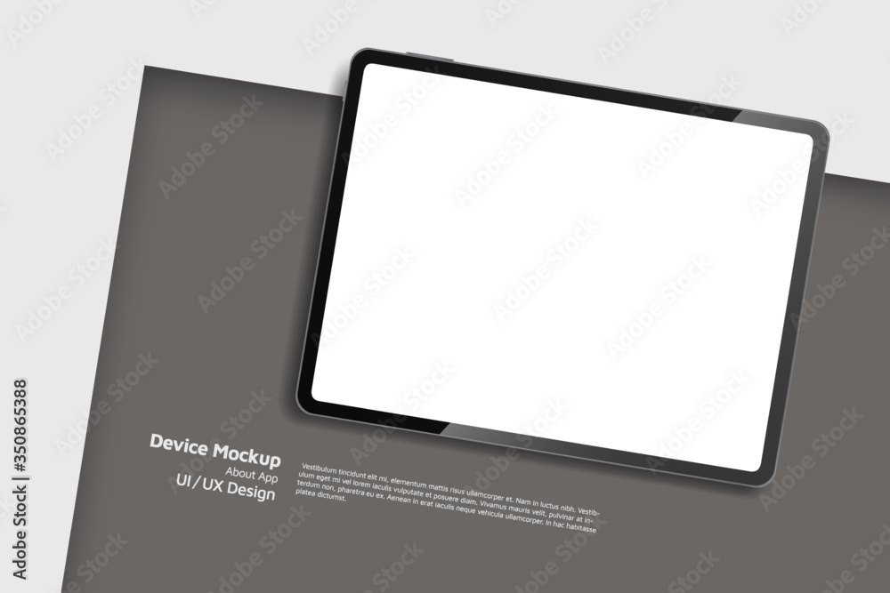 Tablet Table View Design Tablet isometric perspective view. Template for infographics or ...