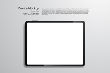 Tablet isometric perspective view. Template for infographics or presentation UI design interface. vector illustration