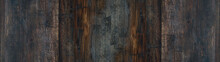 Old Brown Rustic Dark Burned Oak Wooden Texture - Wood Background Panorama Long Banner
