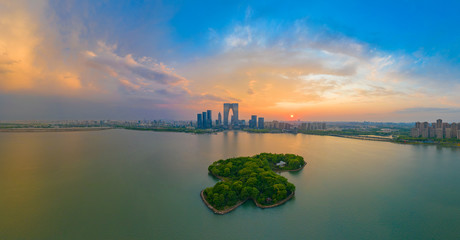 Wall Mural - CBD urban scenery of Suzhou Industrial Park, Jiangsu Province, China