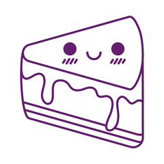 Poster - Kawaii cake cartoon line style icon vector design