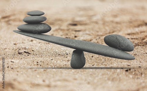 Fotografía Spa concept with zen basalt stones