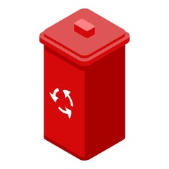 Poster - Recycle bin icon. Isometric of recycle bin vector icon for web design isolated on white background