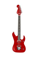 Red electric guitar. Isolated vector.