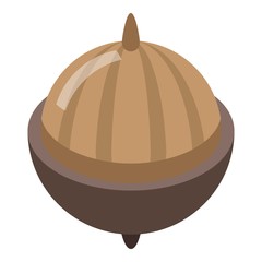 Sticker - Acorn icon. Isometric of acorn vector icon for web design isolated on white background