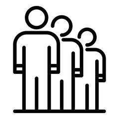 Poster - Sociology team icon. Outline sociology team vector icon for web design isolated on white background