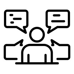 Poster - Sociology discussion icon. Outline sociology discussion vector icon for web design isolated on white background