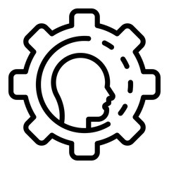 Poster - Gear personal system icon. Outline gear personal system vector icon for web design isolated on white background