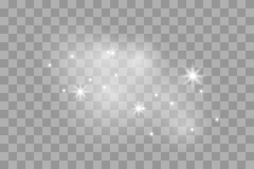 Wall Mural - Shine light effect, png bright sparkle dust. Vector isolate