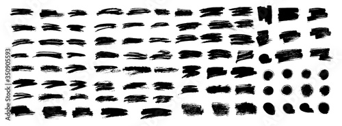 Cuadros en Lienzo Big set of different brush strokes