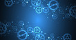 © Alex - Abstract blue technological background. Structure square pattern with cogwheels and plexus effect. Vector