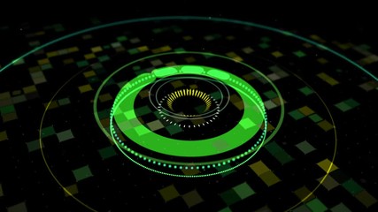 Poster - Colorful background with audio equalizer beating rythm. Animation. Concept of dancing, parties, musical events or performances, audiovisual shows, seamless loop.