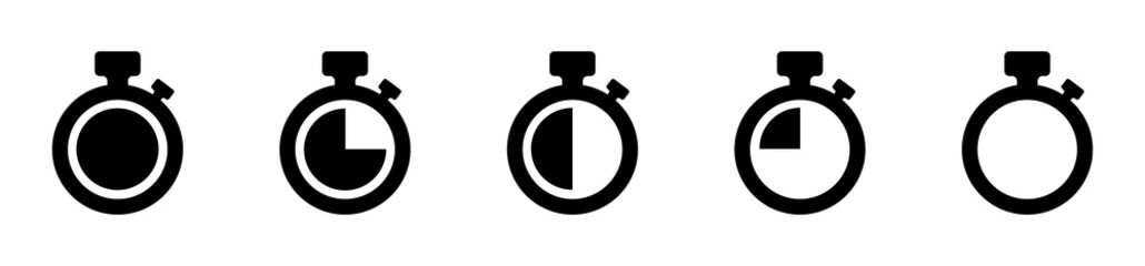 Wall Mural - timer vector icons on white background. set of timer. countdown timer vector icons. eps10