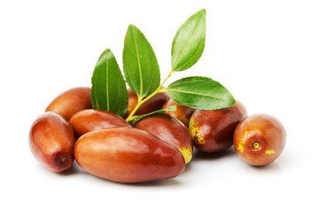 jujube or chinese date on white background