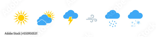 Fotomural Weather vector icons collection