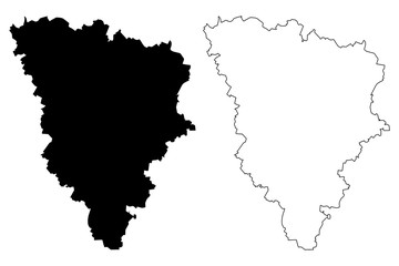 Yvelines Department (France, French Republic, Ile-de-France region) map vector illustration, scribble sketch Yvelines map