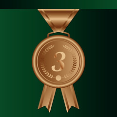 detailed vector bronze medal