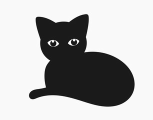 Wall Mural - black cat icon.