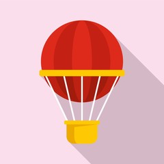Poster - Hot air balloon icon. Flat illustration of hot air balloon vector icon for web design