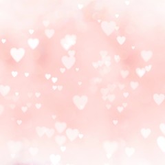 Wall Mural - abstract pastel background with bokeh hearts - concept mother's day, valentine's day, birthday , wed