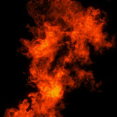 Poster - abstract of flames, burning heat, dancing fire, forming in wave flow. energy waves and simulated inf