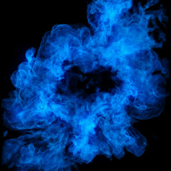 Poster - abstract background of blue flames, burning heat, dancing fire, forming in wave flow. energy waves a