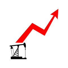 Wall Mural - Chart for growth prices for oil and petroleum products. Oil growing graph