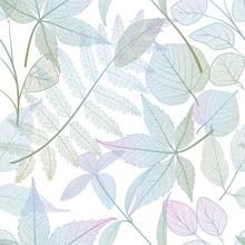 Seamless Pattern With Leaves.Vector Illustration.