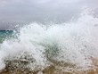 Scenic View Of Wave Splashing In Sea Against Sky