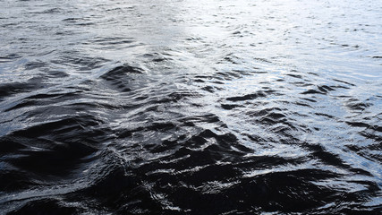 Poster - water with ripples. evening lighting