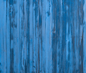 Poster - weathered old blue plank wooden wood background