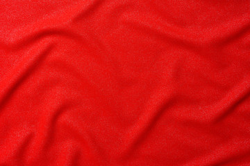 Wall Mural - Texture of red luxury expensive fabric. Mockup of designer for making flag on wavy colorful background.
