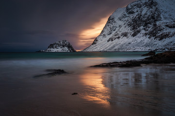 Wall Mural - Haukland Beach moody