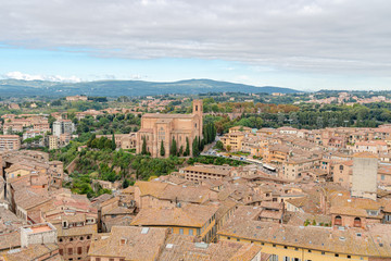 Wall Mural - Scenery of Siena city center a beautiful medieval town in Tuscany region, Italy