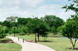 Empty park in McKinney, Texas, on a cloudy spring afternoon. McKinney is a rapidly growing suburb in the Dallas-Fort Worth metroplex. 