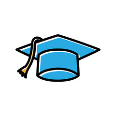 Poster - graduation hat hand drawn icon vector design